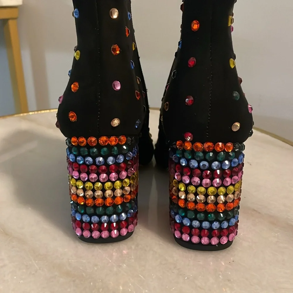 NWT Betsey Johnson rhinestone boots size 6.5 - Picture 3 of 3